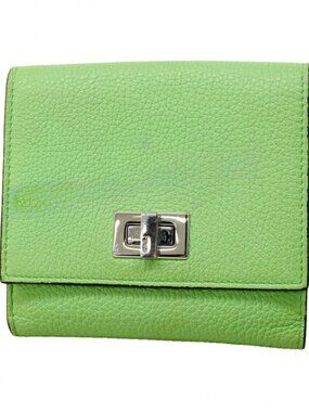 Fendi Wallet Leather Neon Green Silver